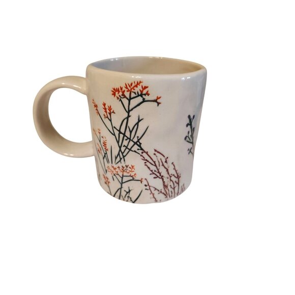 Anthropologie Dagny Monogram Initial Letter A Floral Ceramic Coffee Cup Mug - Picture 2 of 4